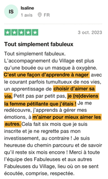 Avis Trustpilot d'une Villageoise