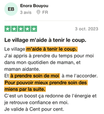 Avis Trustpilot d'une Villageoise