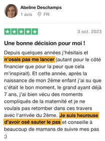 Avis Trustpilot d'une Villageoise