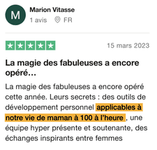 Avis Trustpilot d'une Villageoise