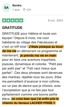 Avis Trustpilot d'une Villageoise